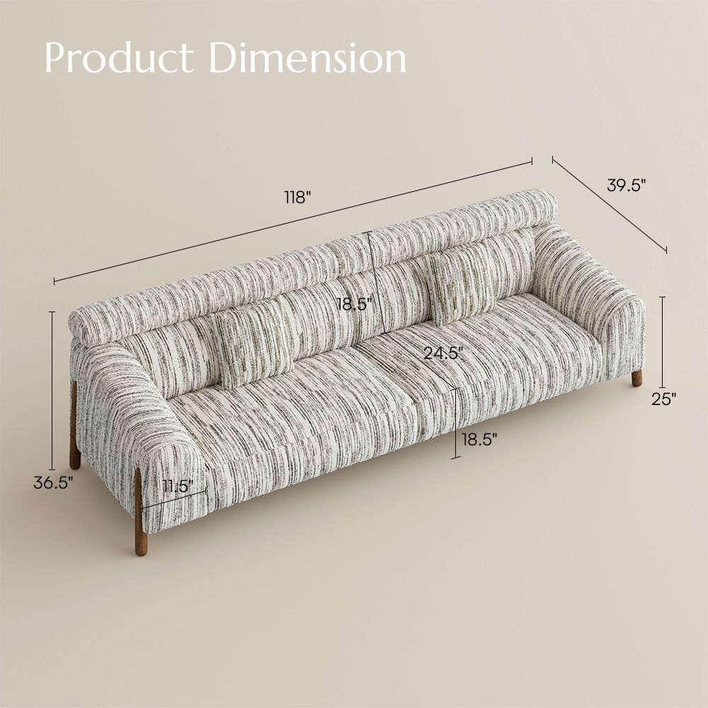 3-4 Seater Black Cotton and Linen Sofas & Loveseats