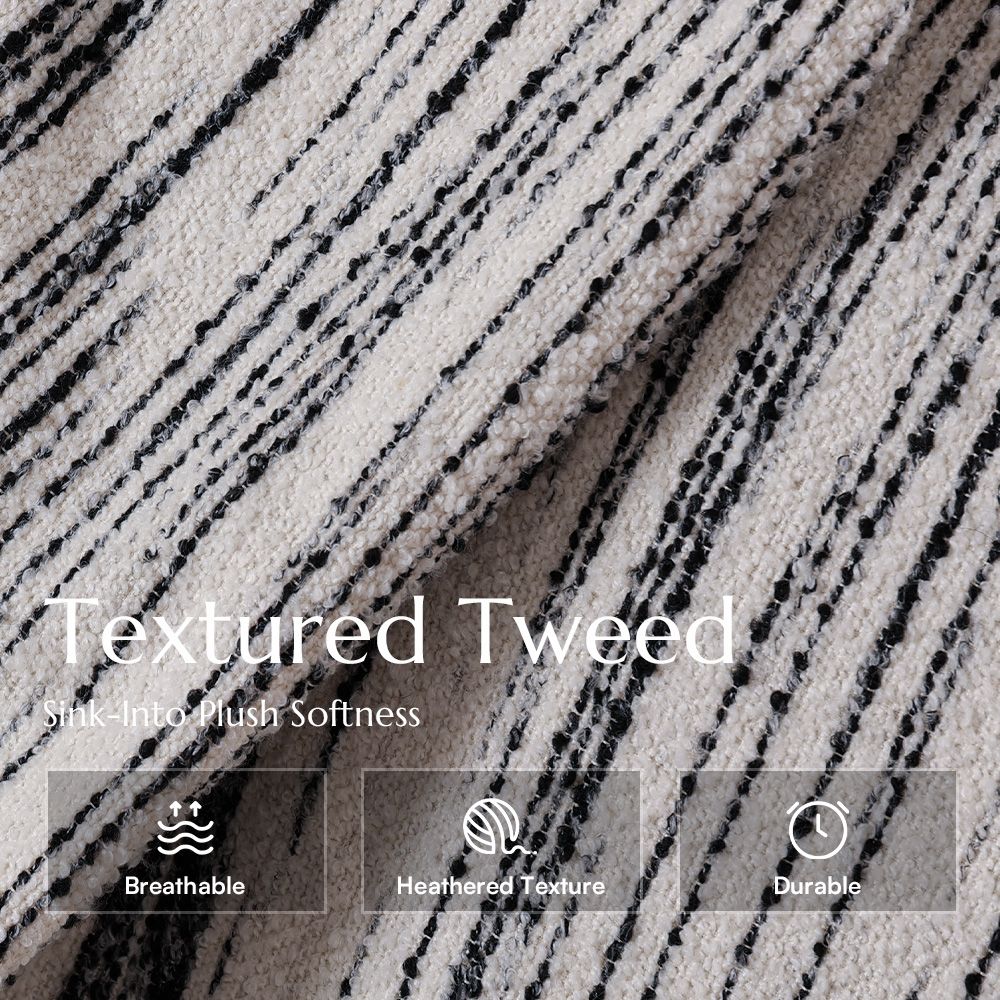 Relaxed Black Cotton and Linen Sofas & Loveseats