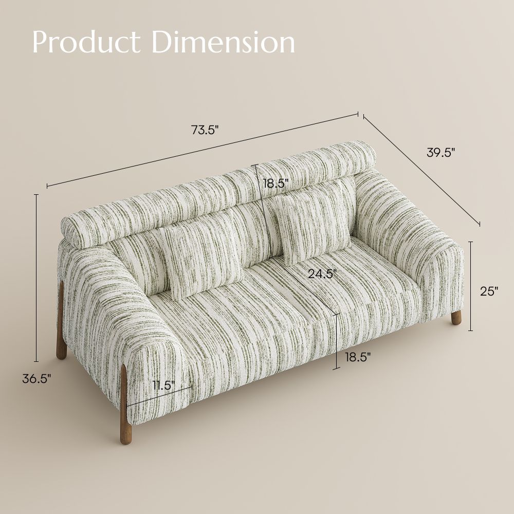 Apartment Green Cotton and Linen Sofas & Loveseats