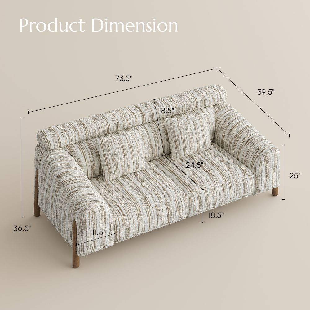 Home Theater Brown&Beige Cotton and Linen Sofas & Loveseats