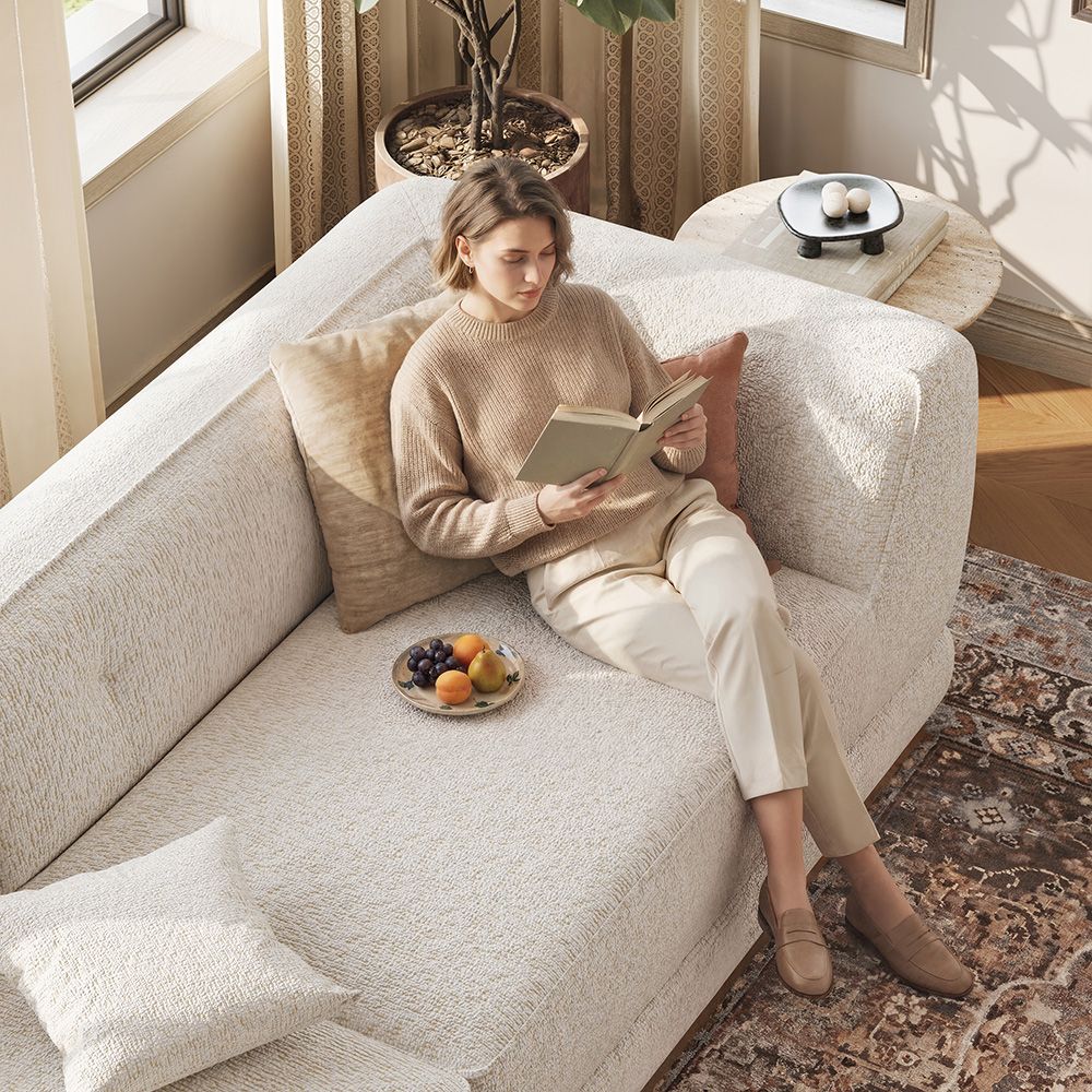 Modular Sofas Light Khaki + Beige Chenille Sofas & Loveseats