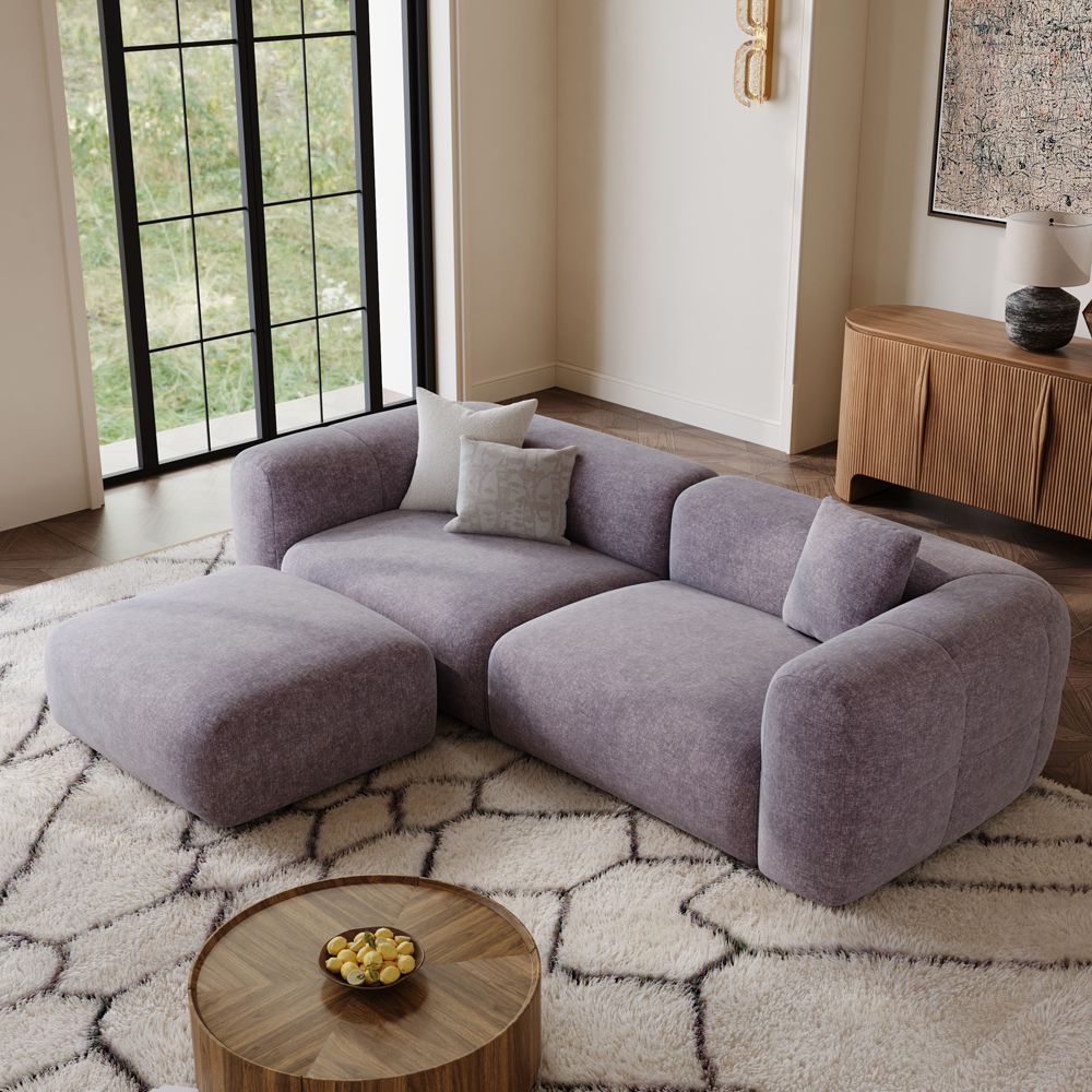 2-3 Seater Puce Chenille Sofas & Loveseats
