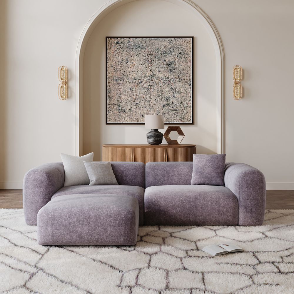 Home Theater Puce Chenille Sofas & Loveseats