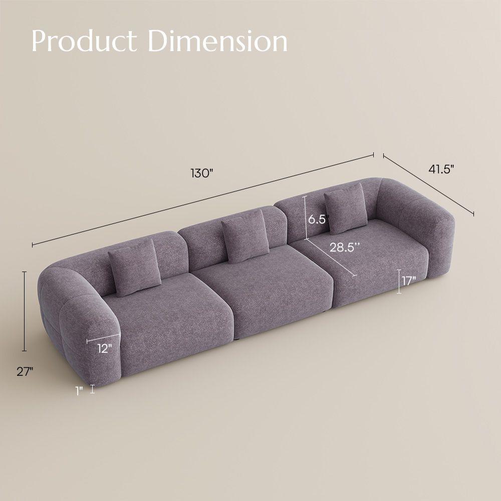 Brown Puce Chenille Sofa Set