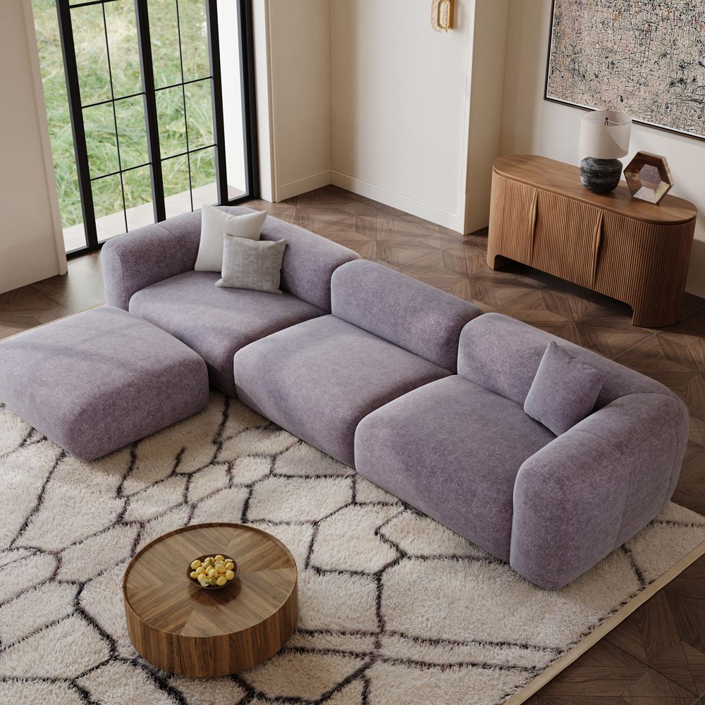 Relaxed Puce Chenille Sofas & Loveseats