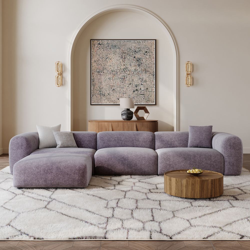 Living Room Puce Chenille Sofas & Loveseats