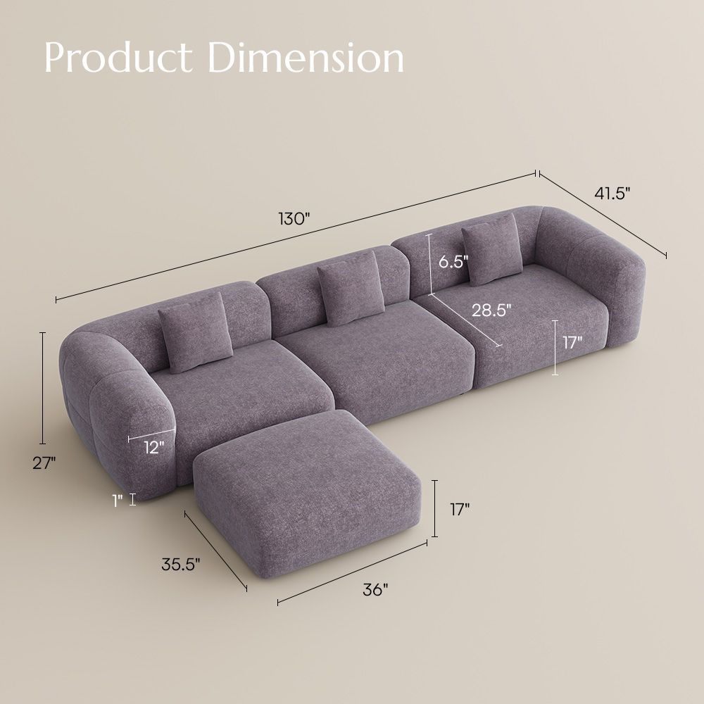 Seats 4 Puce Chenille Sofas & Loveseats