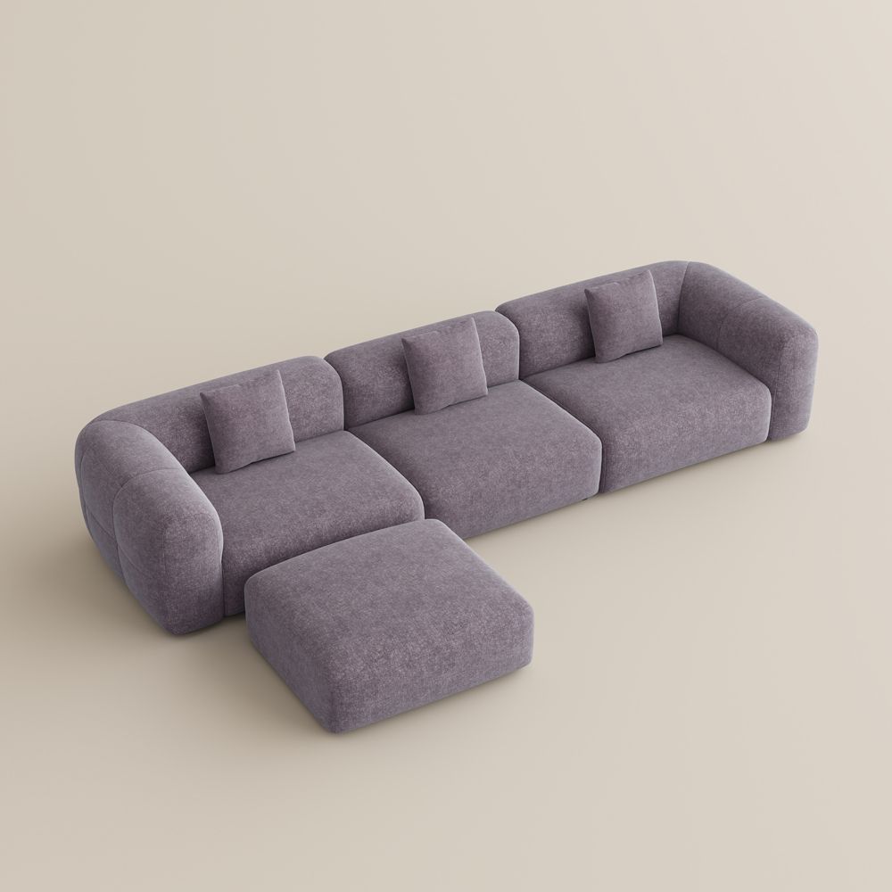 3 Seaters Puce Chenille Sofas & Loveseats