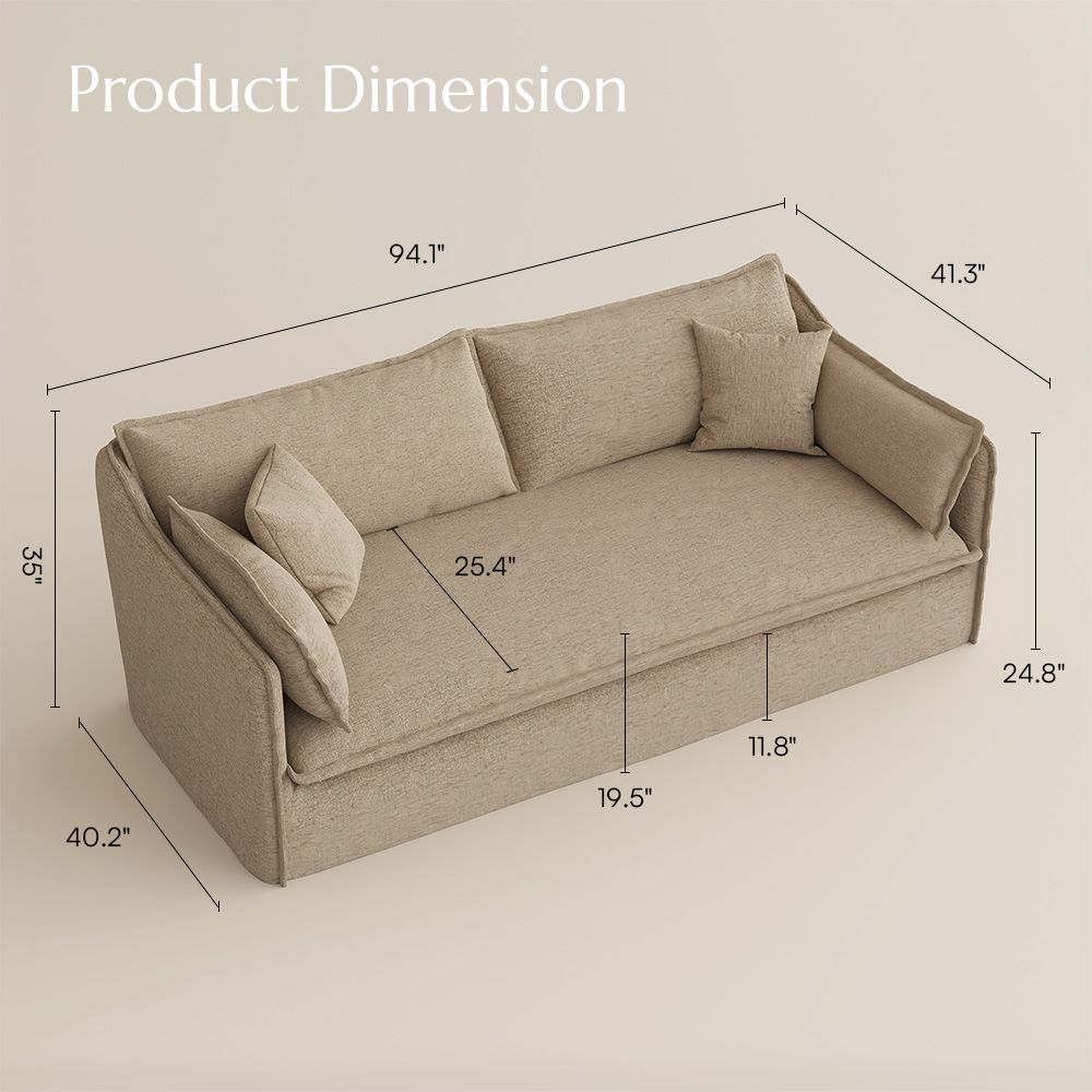 Cotton Linen Khaki Cotton and Linen Sofas & Loveseats