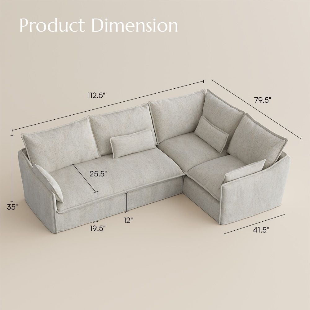 Relaxed Beige Cotton and Linen Sofas & Loveseats