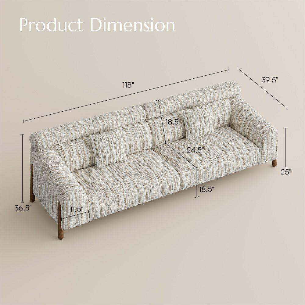 Comfortable Brown&Beige Cotton and Linen Sofas & Loveseats