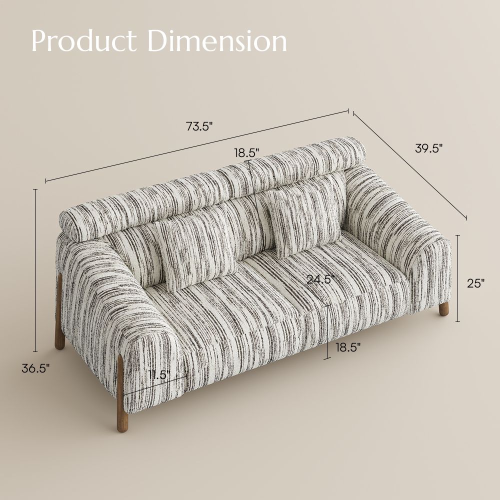 Bedroom Black Cotton and Linen Sofas & Loveseats