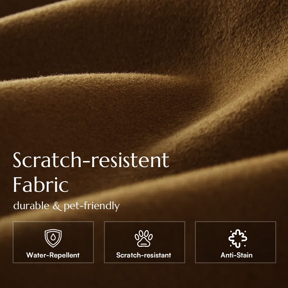 White & Orange Brown Pet-Friendly Fabric Sofas & Loveseats