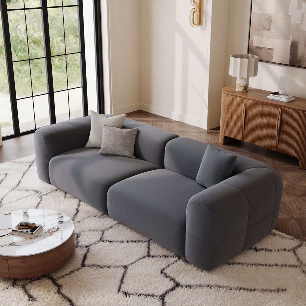 Living Room Dark Gray Pet-Friendly Fabric Sofas & Loveseats