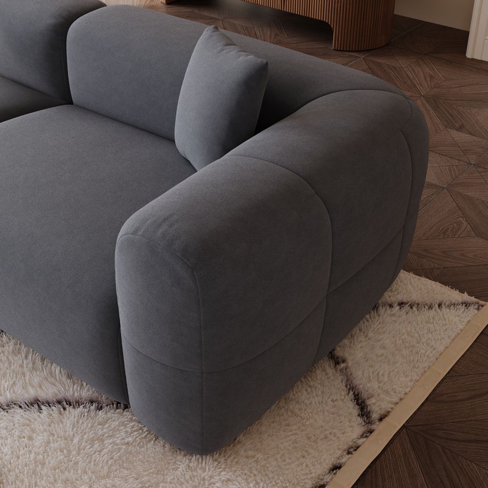 2-3 Seater Dark Gray Pet-Friendly Fabric Sofas & Loveseats