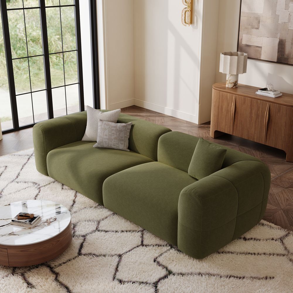 Partial Assembly Required Green Pet-Friendly Fabric Sofas & Loveseats