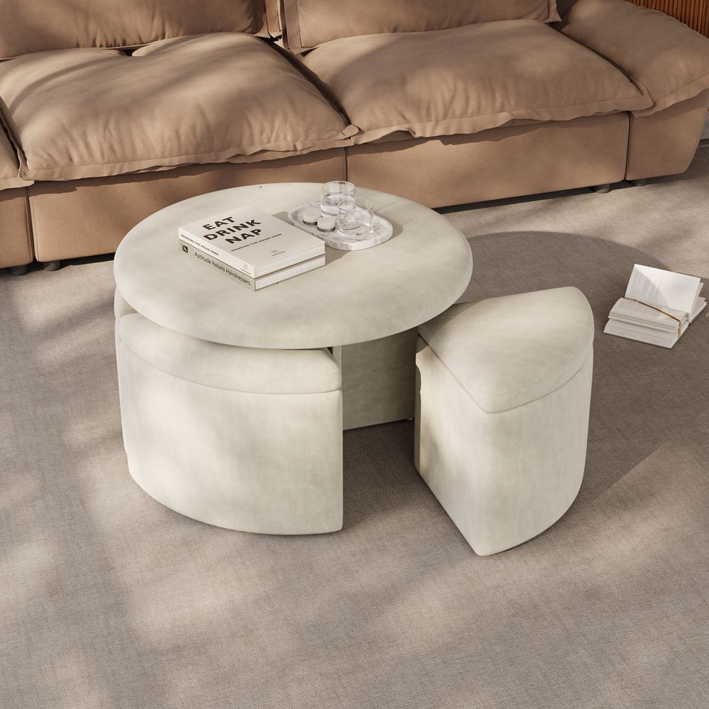 Beige Anti-scratch and Waterproof Fabric Sofas & Loveseats