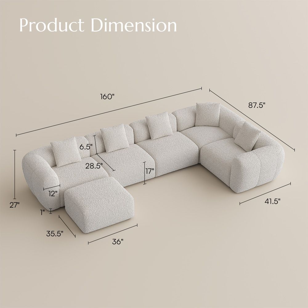 Bedroom Beige Bouclé Sofas & Loveseats