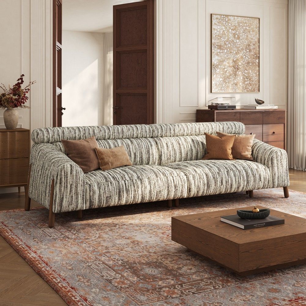 Living Room Black Textured Tweed Sofas & Loveseats