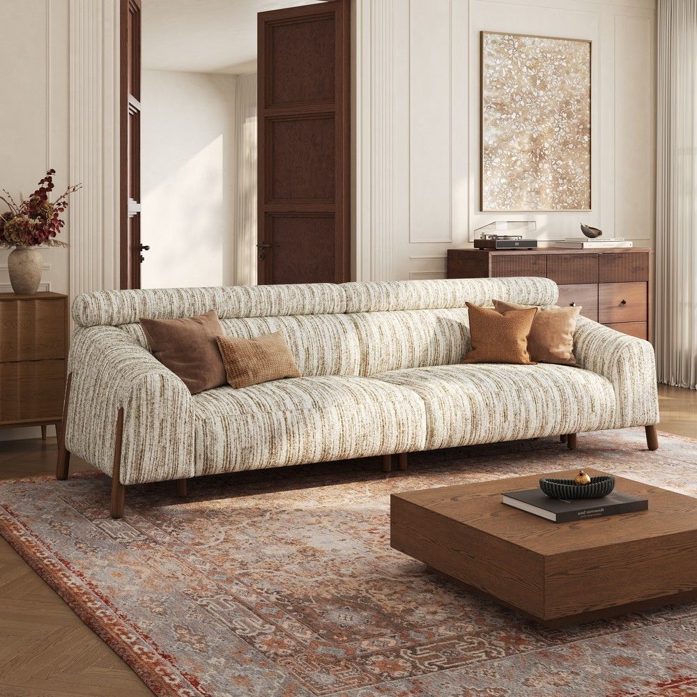 Medium Brown Textured Tweed Sofas & Loveseats