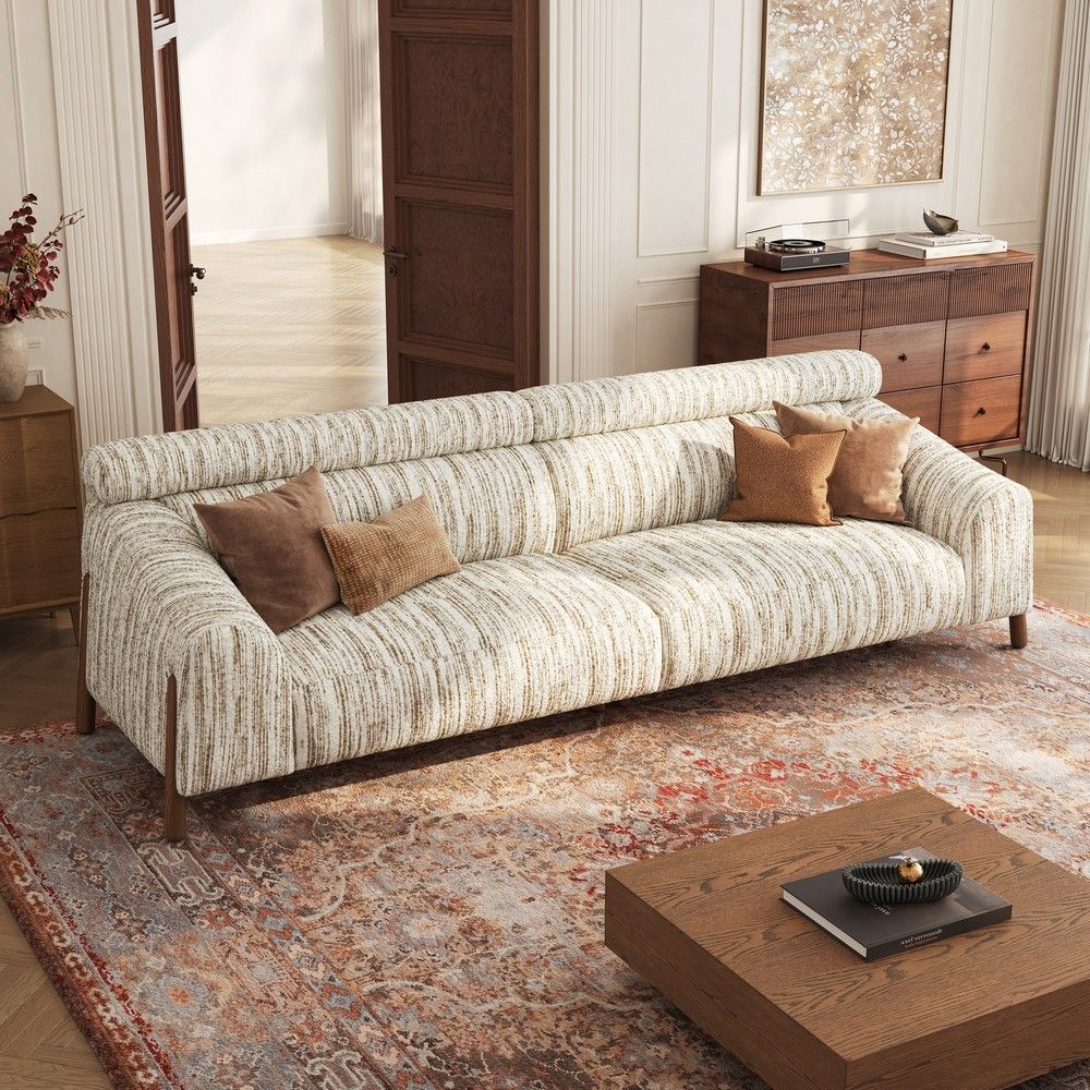 Modern Brown Textured Tweed Sofas & Loveseats