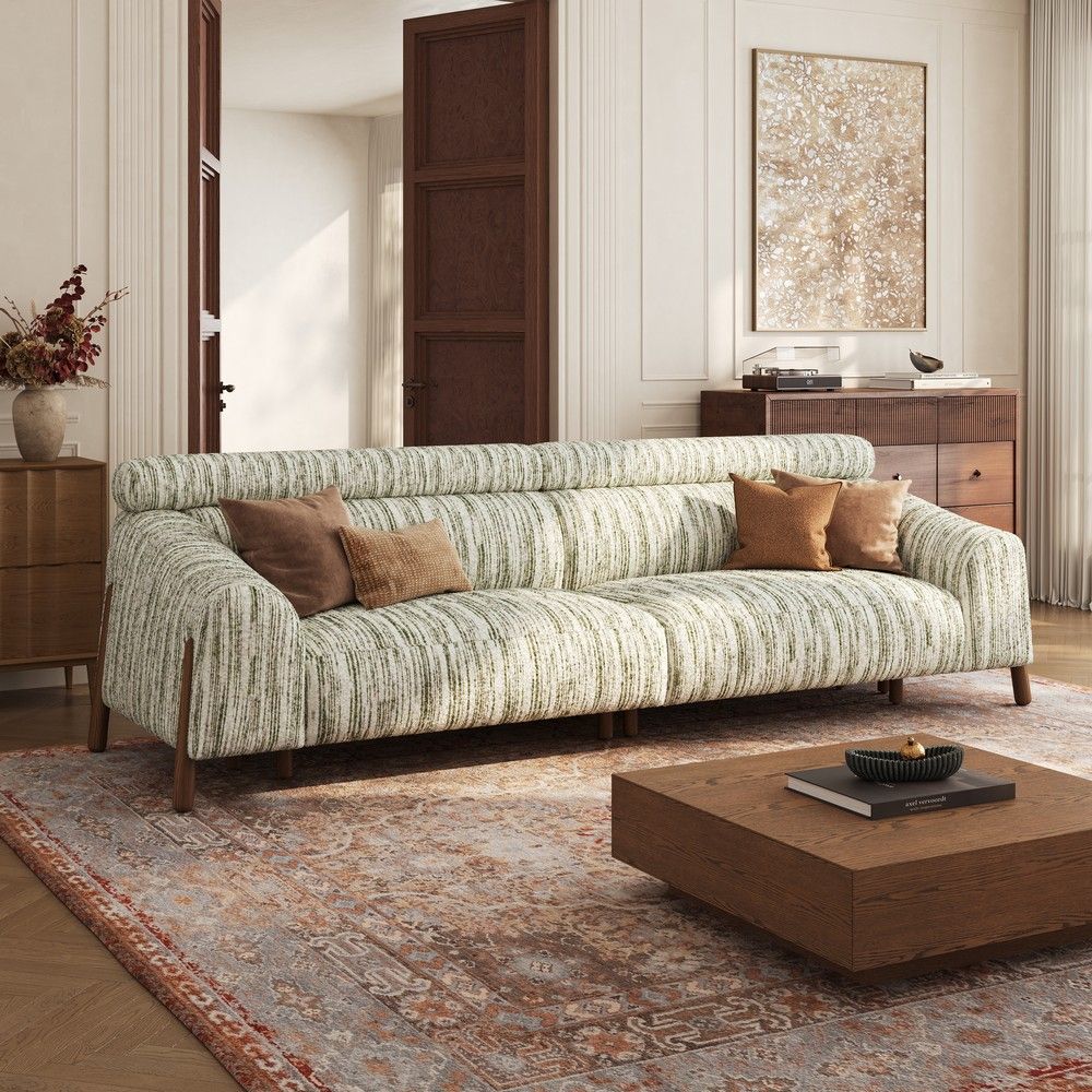 Comfortable Green Textured Tweed Sofas & Loveseats
