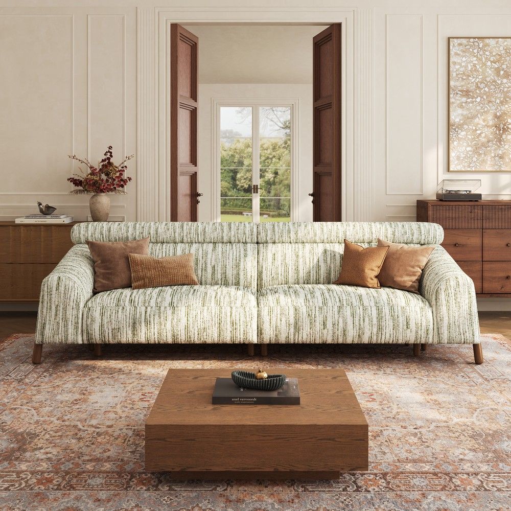 Sofas & Loveseats Green Textured Tweed Sofas & Loveseats