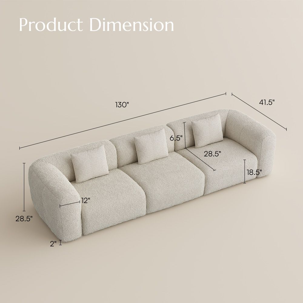 Sofas & Loveseats Beige Bouclé Sofas & Loveseats