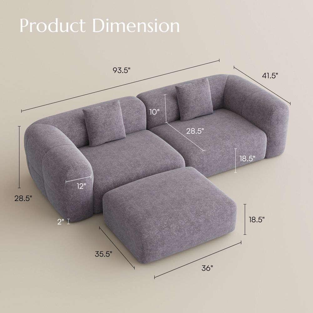 2-3 Seater Puce Chenille Sofas & Loveseats