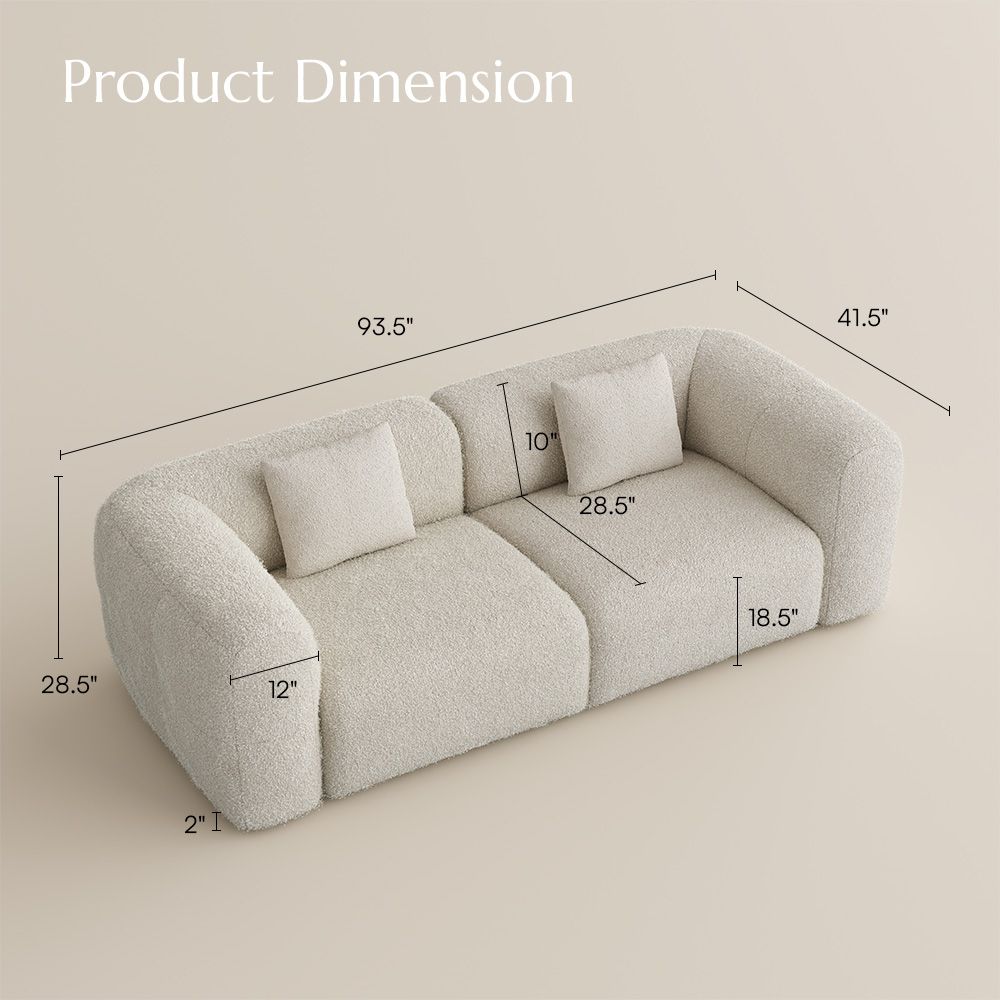 Vintage Beige Bouclé Sofas & Loveseats