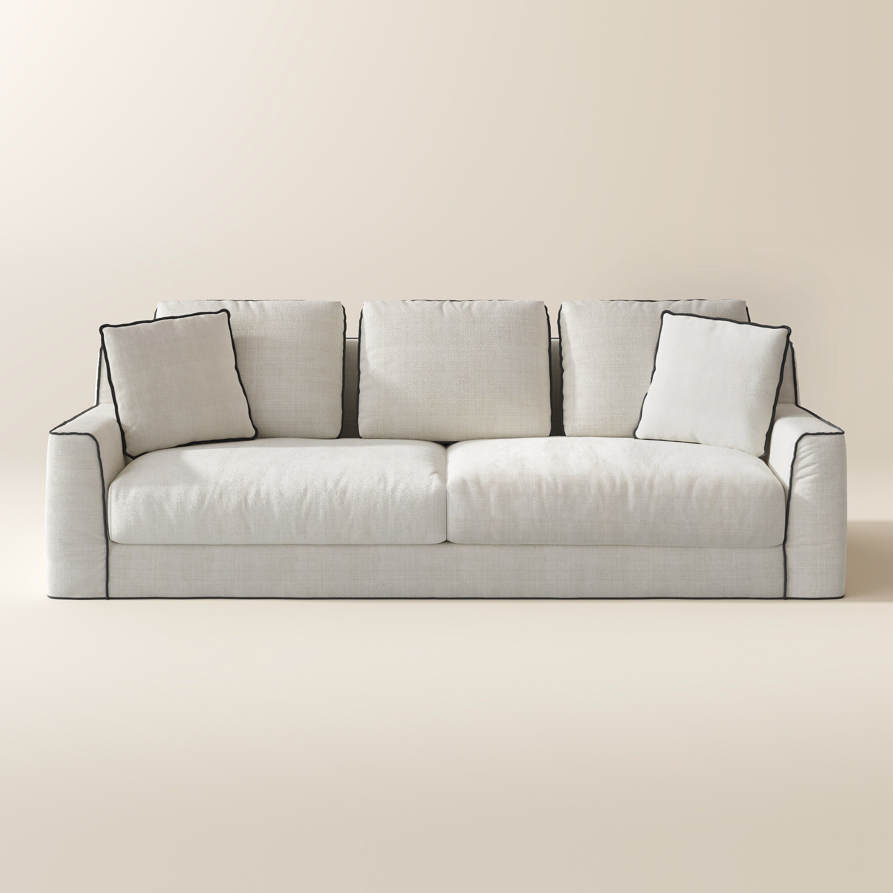 Machine-Washable Beige Cotton and Linen Sofas & Loveseats