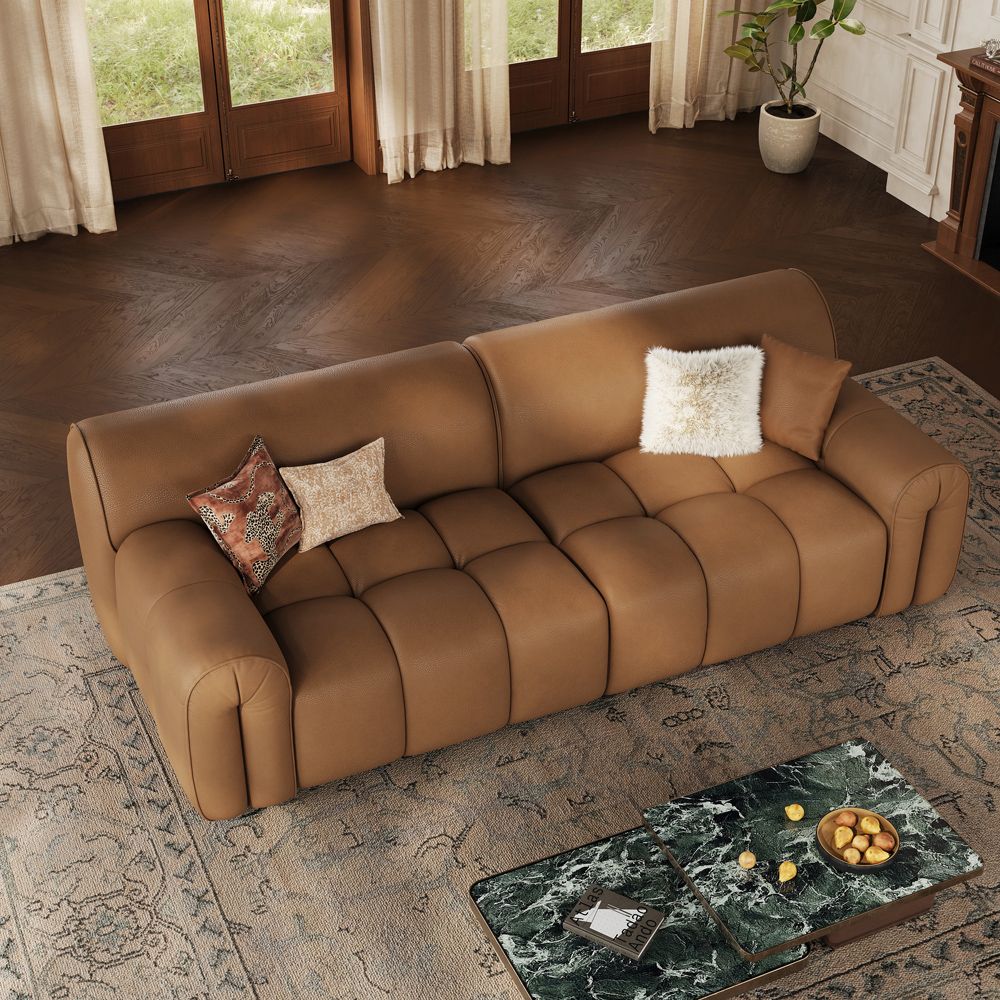2-3 Seater Caramel Genuine Leather Sofas & Loveseats