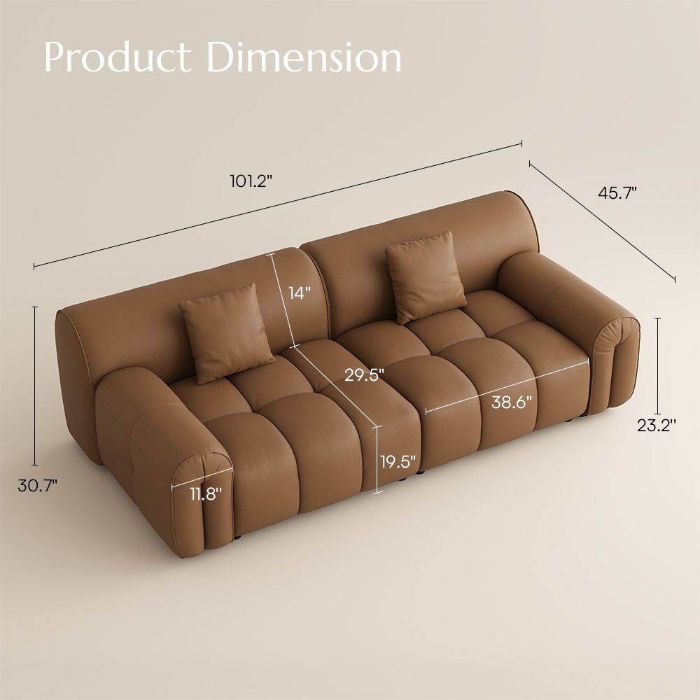 High Caramel Genuine Leather Sofas & Loveseats