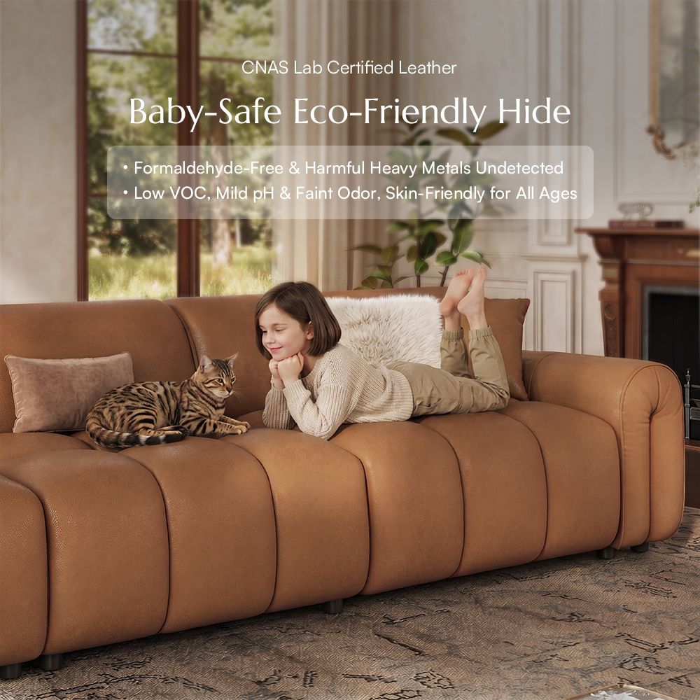 2-3 Seater Caramel Genuine Leather Sofas & Loveseats