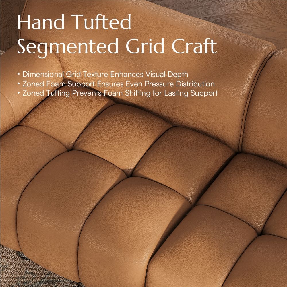 Extra Deep Seat Caramel Genuine Leather Sofas & Loveseats