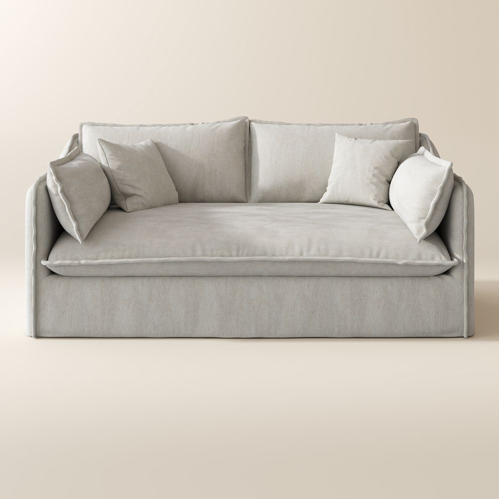 Spacious Beige Cotton and Linen Sofas & Loveseats