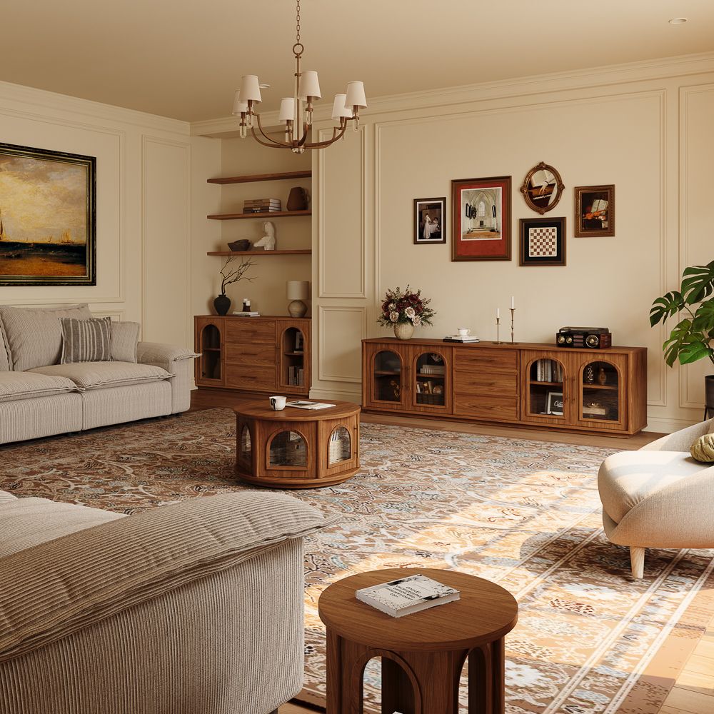 without Drawers Walnut Color Engineered Wood Storage Cabinets