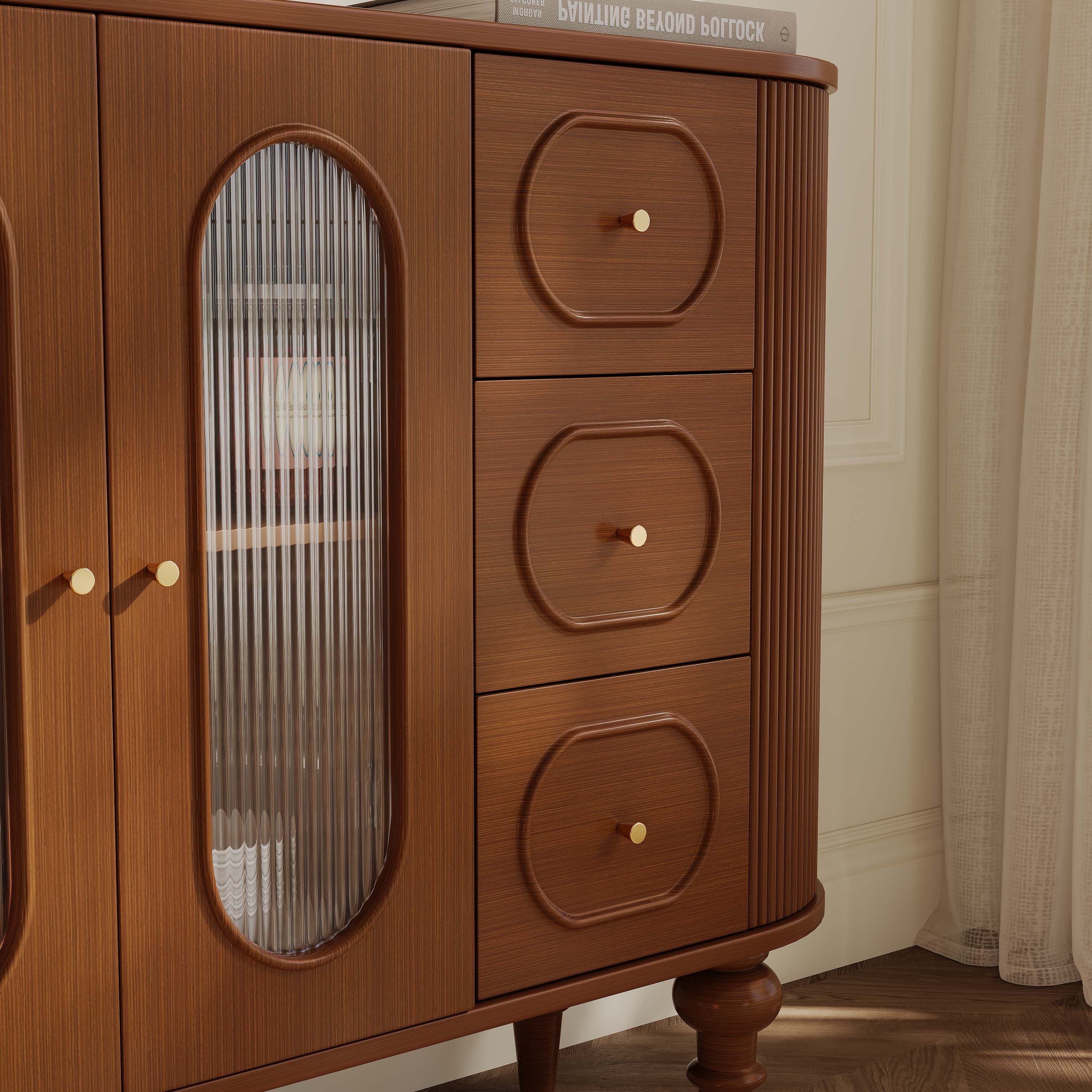 with Cabinets Walnut Color Engineered Wood Storage Cabinets