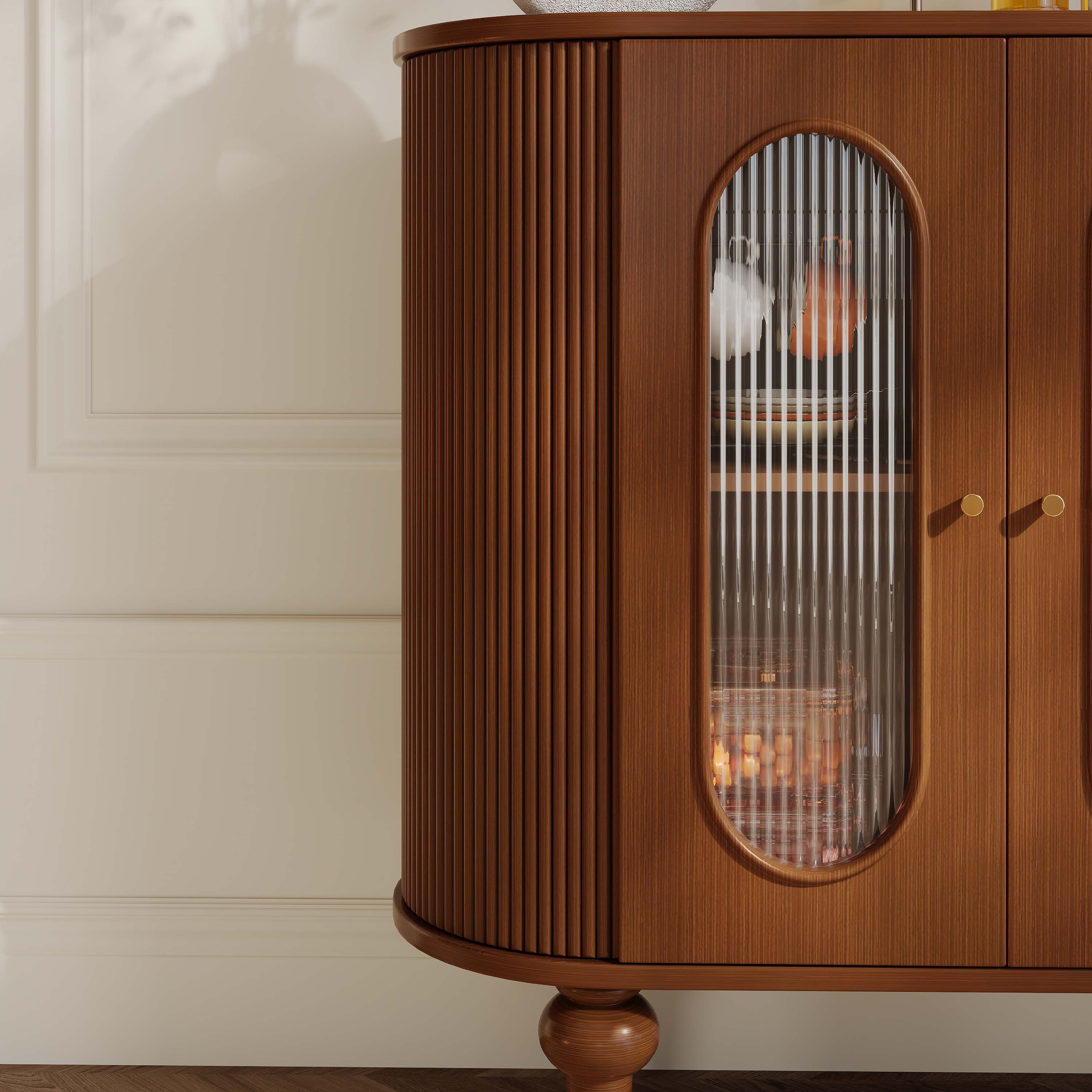 Drawer Storage Walnut Color Engineered Wood Storage Cabinets