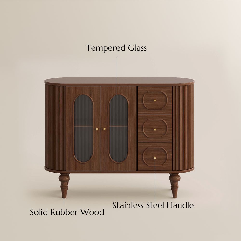 with Cabinets Walnut Color Engineered Wood Storage Cabinets