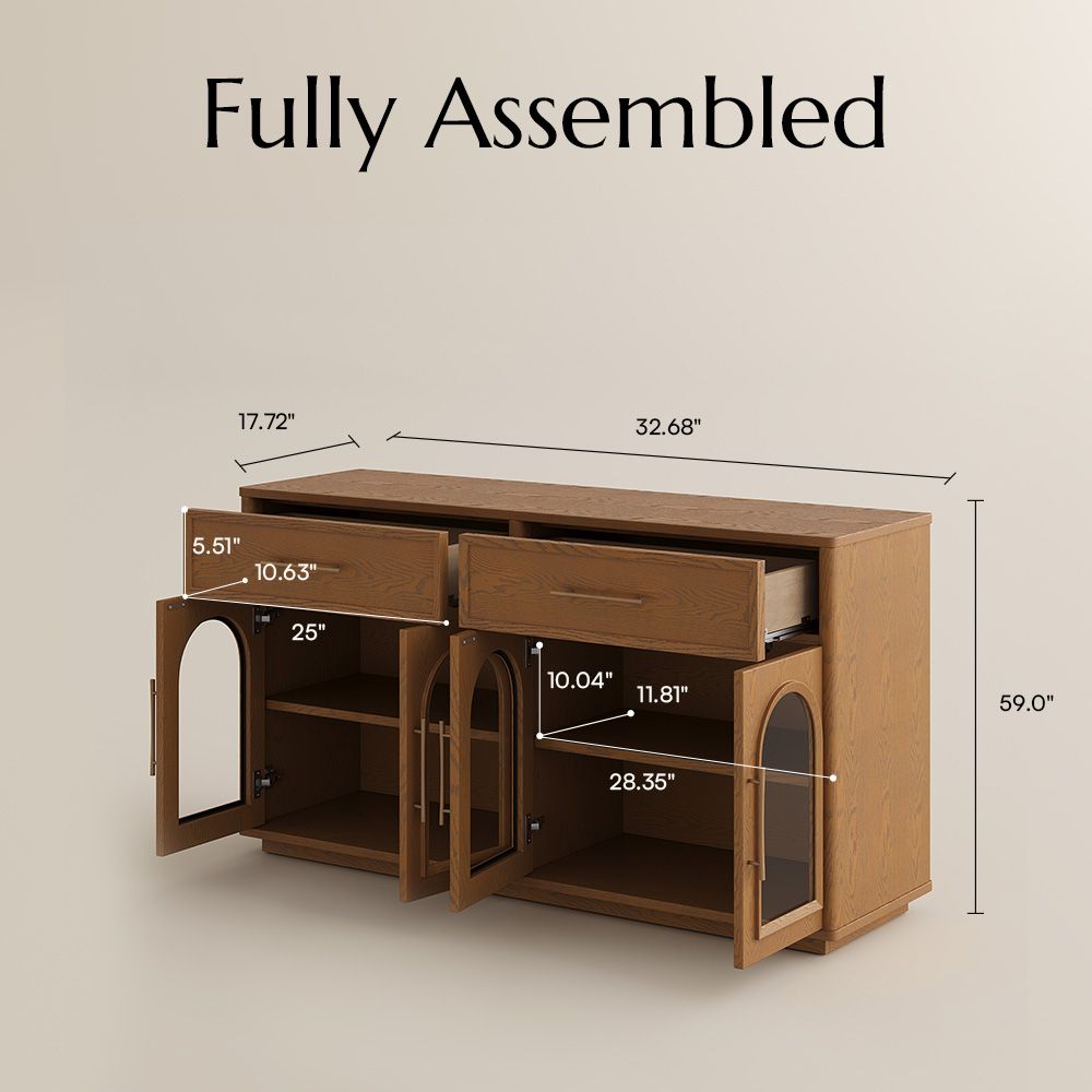 Drawer Storage Light Walnut Engineered Wood Storage Cabinets