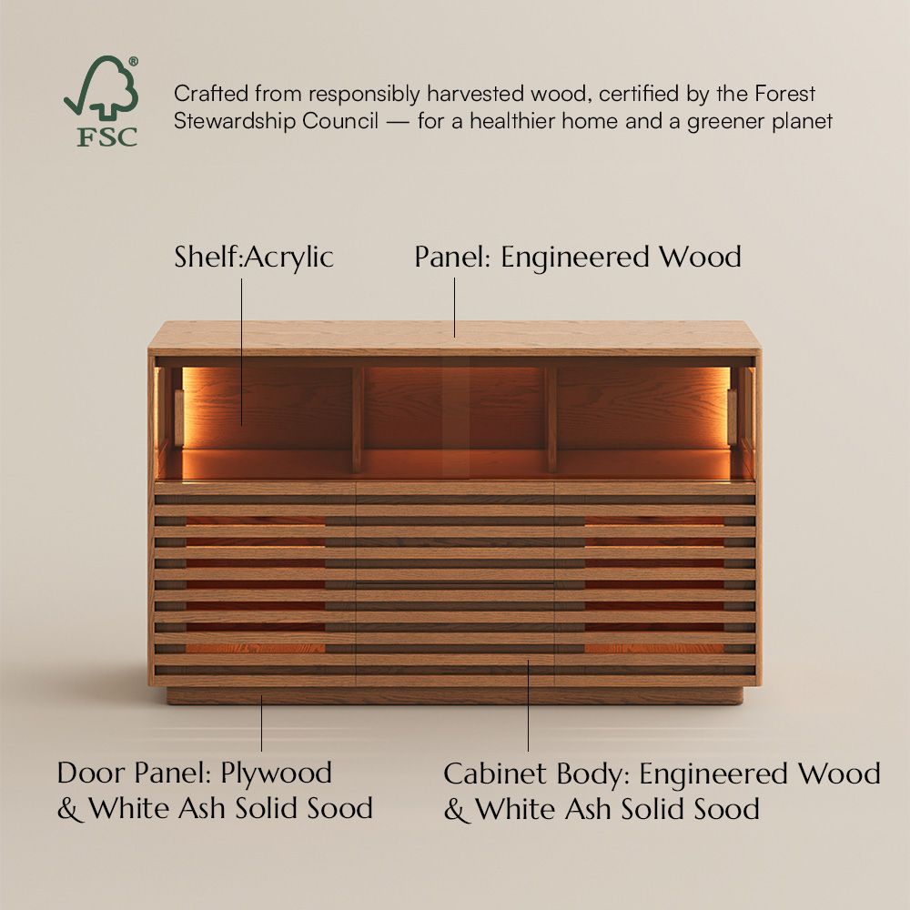 Adjustable Walnut Color Engineered Wood Storage Cabinets