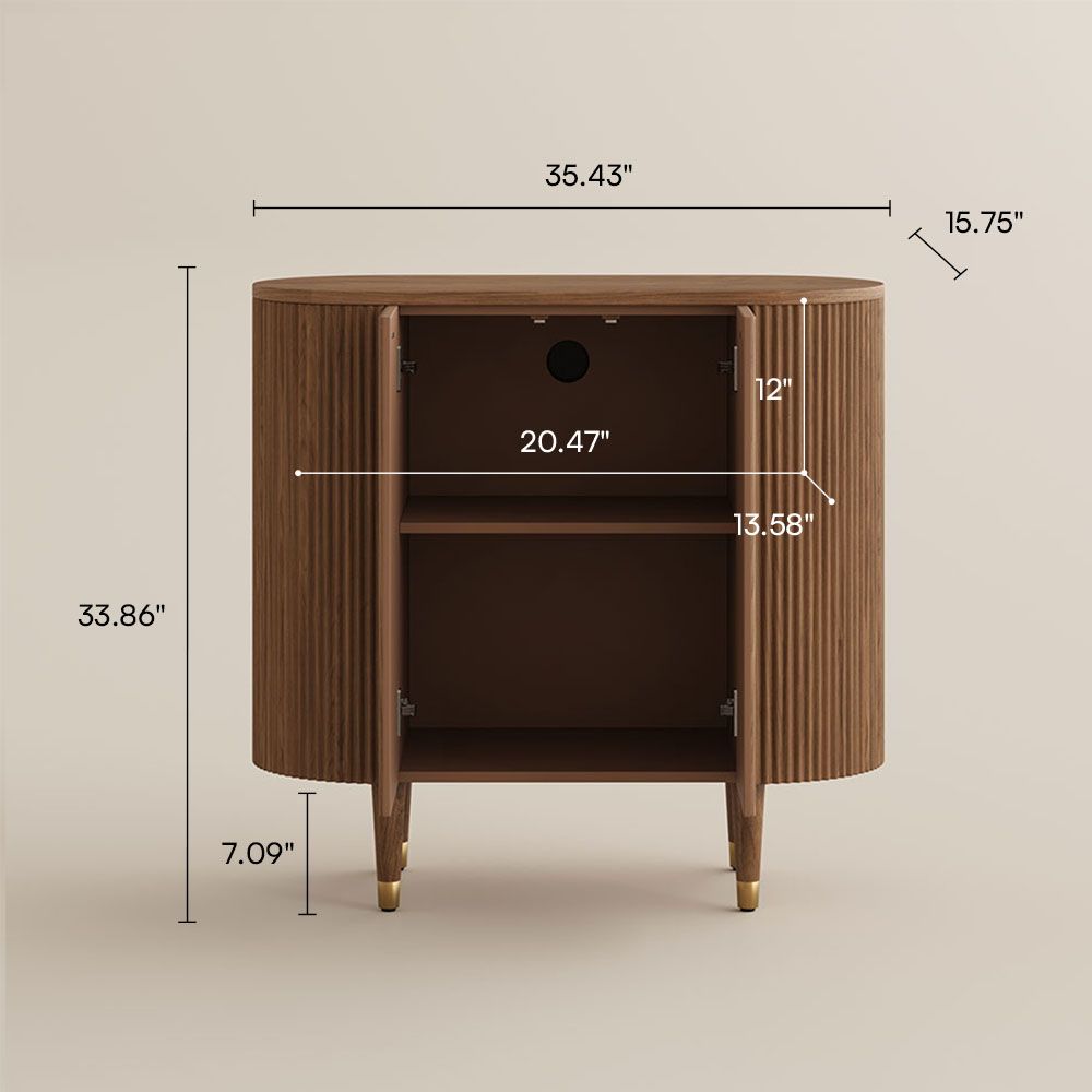 With Storage Walnut Color MDF Storage Cabinets