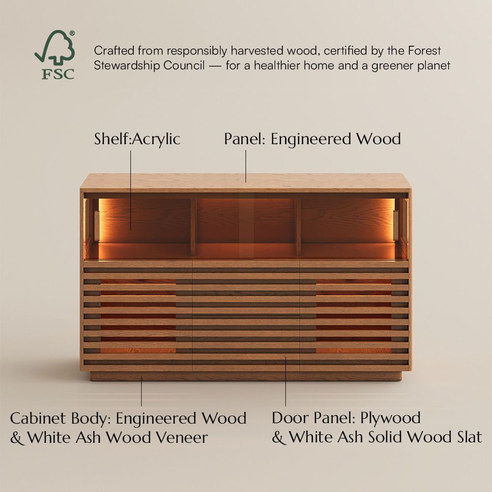 Walnut Storage Credenza, Mid century sideboard