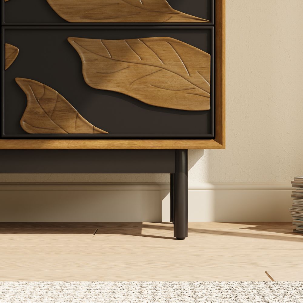 with Storage Wood & Black MDF  Storage Cabinets