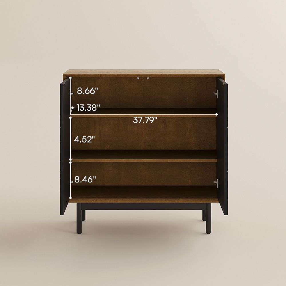 with Storage Wood & Black Engineered Wood Storage Cabinets