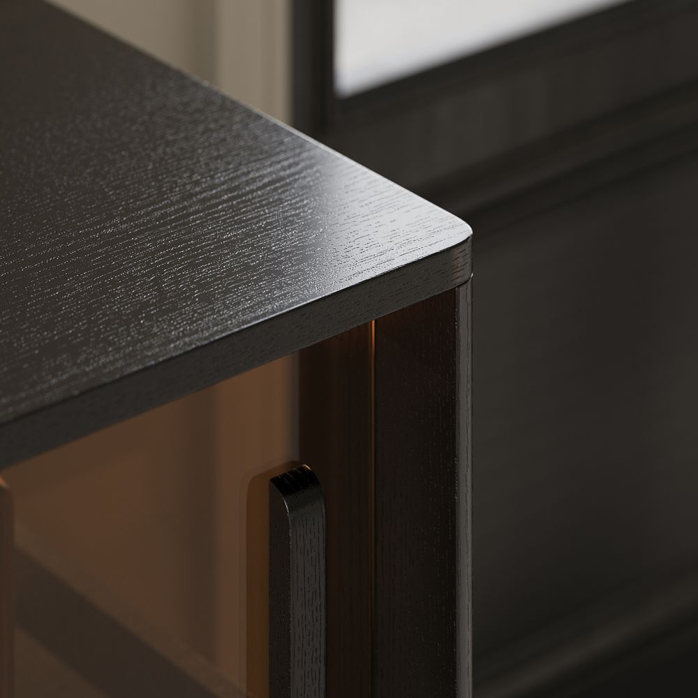 Drawer Storage Black Engineered Wood Storage Cabinets