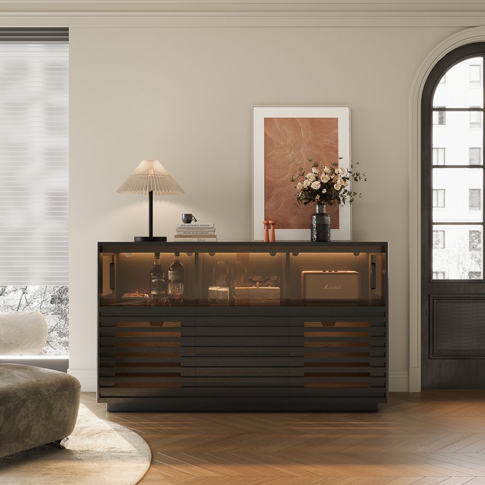 Modern Black Modern Storage Sideboard