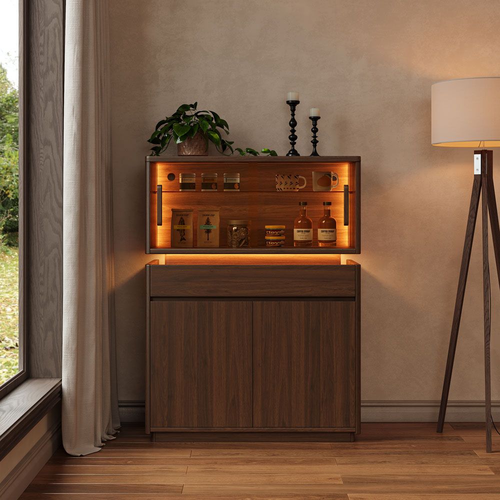 Aether Walnut Color Engineered Wood Storage Cabinets