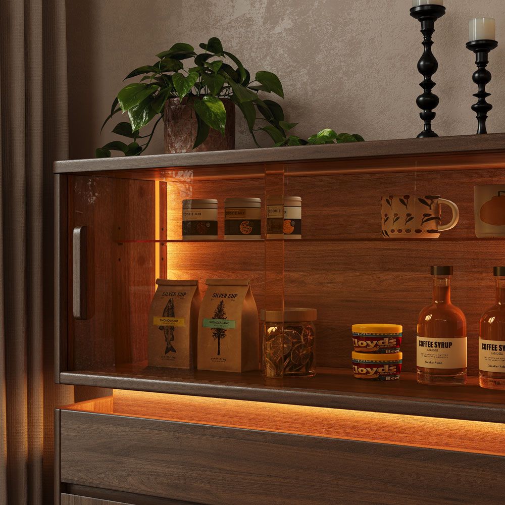 Aether Walnut Color Engineered Wood Storage Cabinets